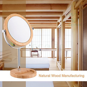 Miroir de maquillage 5 miroir de table double face magnifié bambou pour le salon - Product Image 4