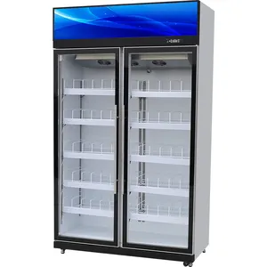 Kühlgeräte Hot Selling Upright Zwei Glastür kaltes Getränk Bier Gefrier schrank Showcase Cooler Chiller