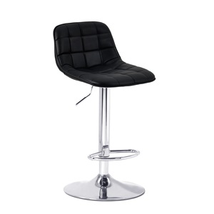 Tabouret de bar avec dossier, hauteur réglable, base chromée, pour utilisation en bar - Product Image 4