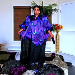 Lussuoso boubou per donna africana di alta qualità tessuto jacquard caftano africano vestito con biancheria intima inclusi vestiti africani - Product Image 6