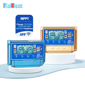 Với màu xanh răng năng lượng mặt trời sạc điều khiển 0V bắt đầu tự động công nhận 12v24v36v48v60v LCD hiển thị điện áp hiện tại thế hệ - Product Image 1