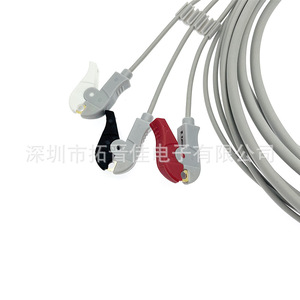 Compatible Ecg Lead Cable 12 Pin For Philips Mp20 40 50 Vm4 6 8 <strong>Kingco</strong> G30 40 Gray 3 Guide Clip Type Durable - Product Image 4