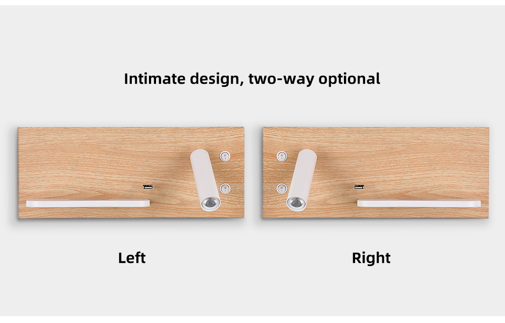 LED Wall Light Switch With Wireless USB Charging Wall Lamps Rotatable Spot Bedroom Bedside Backlit Reading Lamp