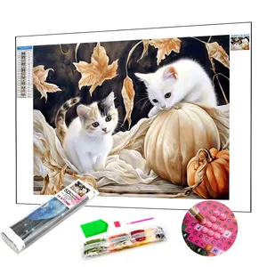 Diamond Supply Animal Series Diamond Painting Kits 2 Cute Cats Diy Full Of Rhinestones Painting House Decoration Interior