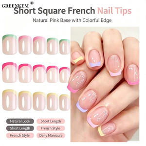 240 <span class=keywords><strong>faux</strong></span> <span class=keywords><strong>ongles</strong></span> français colorés en boîte, courts, à presser, vente en gros, pointes d'<span class=keywords><strong>ongles</strong></span> artificielles, patchs pour <span class=keywords><strong>ongles</strong></span> - Product Image 2