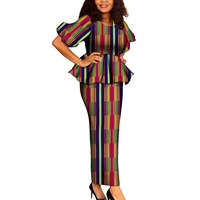 Ensembles jupe et haut drapé Ankara Dashiki africain pour femmes grandes tailles, respirant, écologique, coupe ajustée, motif floral, tenue formelle 2 pièces