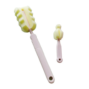 Ensemble de brosses à biberons en éponge, poignée allongée, nettoyage multifonctionnel pour bébés, sucettes, tasse isolée - Product Image 4