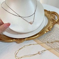 Collier double ras-du-cou Beizhijia pour femme, design tendance et original, chaîne à maillons plaqué or 18 carats, perles Edison 10-11 mm, modèle avancé
