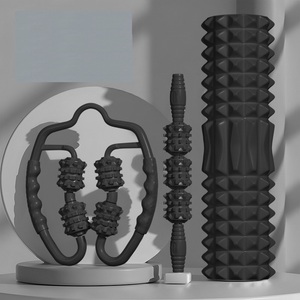 Ensemble de rouleaux en mousse rose texturés pour massage, bâton de yoga, barre de méridiens, récupération musculaire pour la maison, la salle de sport et le Pilates - Product Image 3