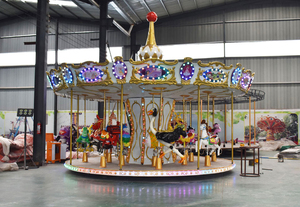 Manèges pour enfants de qualité supérieure, 12 places, petit carrousel de luxe en fibre de verre pour parc d'attractions et centre commercial, utilisation en extérieur - Product Image 6