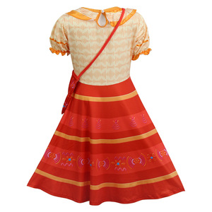 Disfraz de Mirabel de Disney Encanto para mujer, disfraz de adulto con patrón de rayas rojas y amarillas, traje para actuación en escenario - Product Image 4