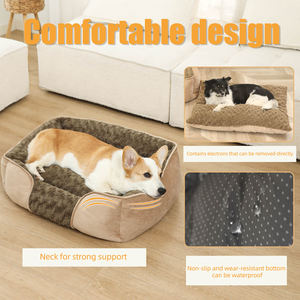 Maßgefertigtes Großes Neues Design Luxus Bequem Umweltfreundlich Kunstfell Einfarbig Winter Rechteckig Weiches Hundehütten-Kissen Haustier-Sofa-Bett - Product Image 3