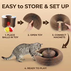 แผ่นข่วนแมวแบบมีลูกบอลในตัว Magic Organ Cat Scratcher Board ของเล่นแมวในร่ม ช่วยเสริมสร้างพัฒนาการทางจิตและร่างกายอย่างเต็มรูปแบบ - Product Image 2
