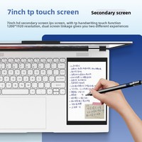 Özel 15.6 + 7 İnç Çift Ekranlı Bilgisayar Intel Celeron N100 İşlemcili SSD RGB Arkadan Aydınlatmalı Klavyeli İnce ve Hafif Ofis ve Eğitim İçin Dizüstü Bilgisayar