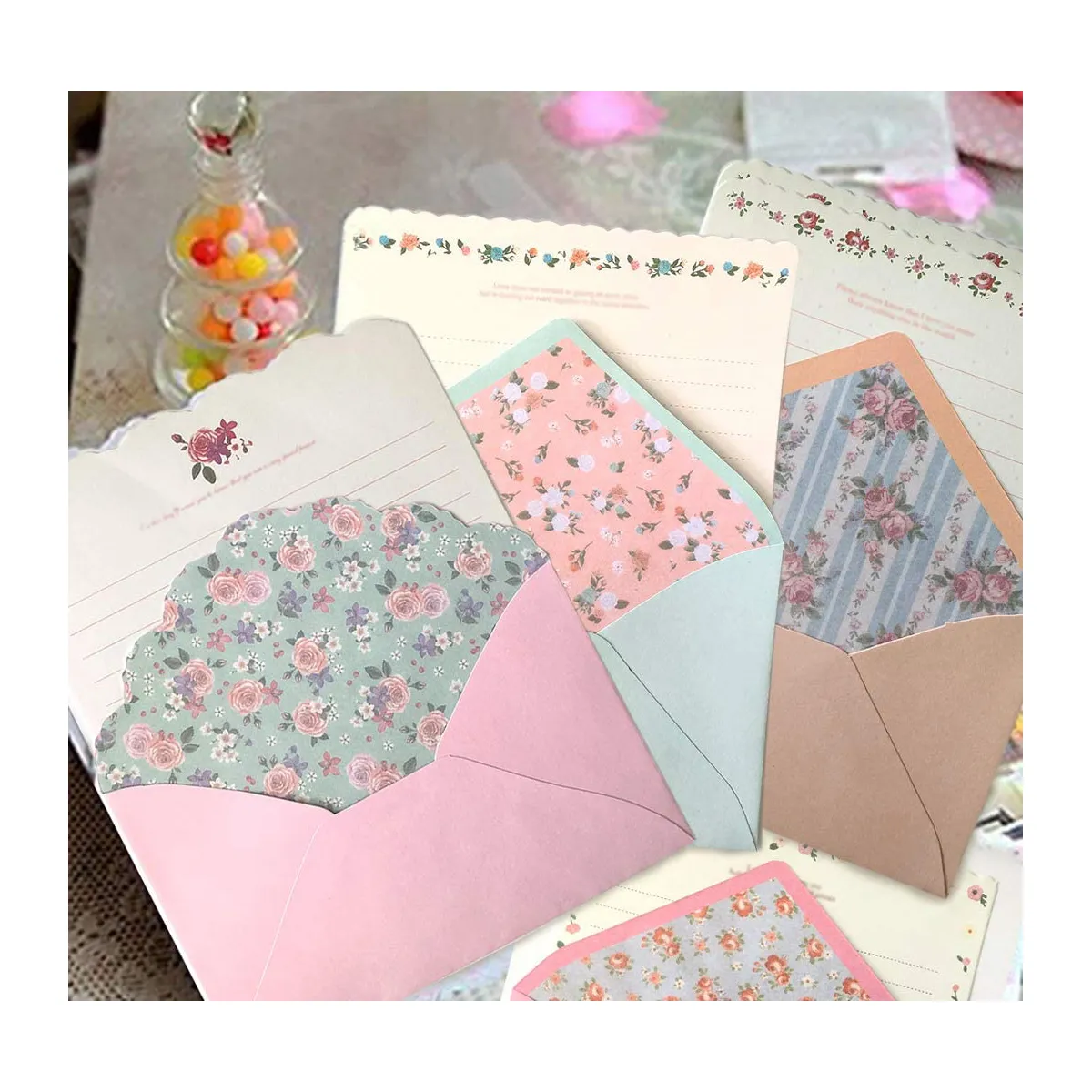 32 bonito kawaii lindo design especial escrita papel papelaria e envelopes conjunto de papel de carta com envelope