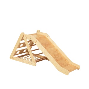 מסגרת טיפוס משולש מעץ 2 ב-1 רב תכליתי ומאזן החלקה לילדים חדר כושר מקורה - Product Image 2