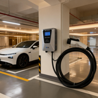 Pengisi Daya Dinding AC EV 21KW Tipe 2 220V IP54 Kabel 5m untuk Mobil Energi Baru di Tempat Parkir Komersial, Performa Tinggi untuk Luar Ruangan