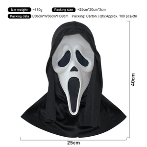 Masque d'Halloween en latex fantôme, masque de costume d'horreur, masque de visage de fantôme effrayant, décoration de fête - Product Image 3
