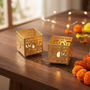 Gold <b>Candle</b> Stand-Stylish Home Decor for Christmas Handmade with Die Cutting Printing Adds Depth and Warmth - Product Image 6