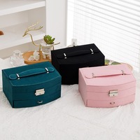 Boîte de rangement pour bijoux en velours rectangulaire pour femme, avec fermoir à boucle, cadeau pour la Saint-Valentin