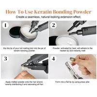 Poudre de kératine 50g Modèle 03.12 pour extensions capillaires pré-collées, fusion à chaud, adhérence par fusion, pointes K/I/U/V, re-collage (pot)