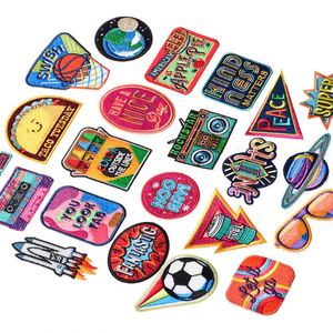 Patch brodé thermocollant style hip-hop dessin animé fusée et panier pour la décoration de vêtements - Product Image 2