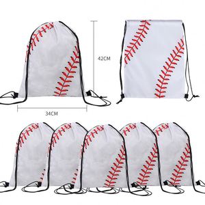 Baseball Polyester Bundle Pocket Double Drawstring <b>Backpack</b> Marathon Outdoor Sports Bag Back - Product Image 2