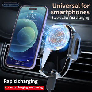 Высококачественное беспроводное автомобильное зарядное устройство 2-в-1 мощностью 15 Вт с быстрой зарядкой, вращением на 360 градусов, автоматическим креплением и держателем для телефона из АБС-пластика - Product Image 2