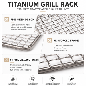 Ultralight <b>Camping</b> Titanium <b>BBQ</b> Grill Net <b>Portable</b> Cooking Mesh Cookware Thickened Grate for Picnic Outdoor <b>Camping</b> Gear - Product Image 3