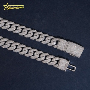Collana a Catena Cubana in Argento 925 di Alta Qualità con Moissanite da 15mm, Stile Hip Hop, <span class=keywords><strong>Gioielli</strong></span> Raffinati in <span class=keywords><strong>Vendita</strong></span> - Product Image 2