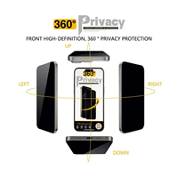 Protecteur de confidentialité 360 °   Film de protection en verre trempé anti-espion pour iPhone 16 Pro Max, 17 Air, 14 Plus, 13 Mini