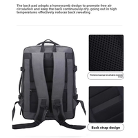 Sac à dos pour ordinateur portable extensible en tissu 1680D de 17,6 pouces avec port de charge USB pour les voyages d'affaires, les trajets domicile-travail, le travail de bureau, sac à dos de jour