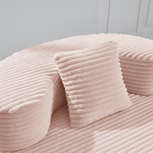 Sillón Moderno de Pana con Cojín, Asiento Profundo Tapizado para Sala de Estar o Dormitorio, No Requiere Ensamblaje, Color Blanco - Product Image 5