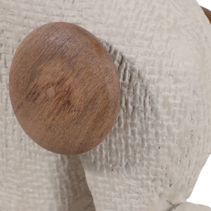 Statuetta di Elefante in Ceramica Moderna per Arredamento Casa, Bagno, Scaffale, Ufficio, con Dettagli in Legno di Mango - Product Image 6