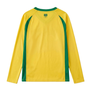 เสื้อยืดแขนยาวทรงหลวมสไตล์บราซิลคอร์ บราซิล แนวเรโทร สปอร์ต สตรีทแวร์ ราคาประหยัด ปี 2026  รับผลิตเสื้อเจอร์ซีย์แบบยูนิเซ็กซ์ พร้อมสกรีนโลโก้ตามสั่ง - Product Image 2