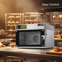 Four à convection électrique commercial en acier inoxydable, air chaud, 4 plateaux, boulangerie, contrôle précis de la température