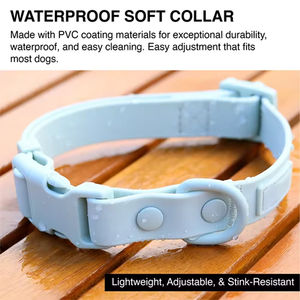 Collier et laisse pour chien en PVC de luxe sur mesure, logo personnalisé, multicolore, vert, bleu, revêtement en silicone imperméable - Product Image 2