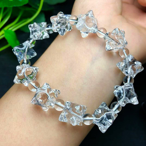 En vrac En Gros 8mm Naturel Clair Quartz Cristal Pierre De Guérison MerKaBa Étoile Méditation Bracelet Bracelet pour Cadeau - Product Image 3