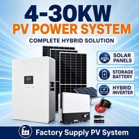 Système de production d'énergie photovoltaïque monocristalline 4-30KW CE TUV, solution solaire hybride complète avec stockage