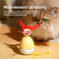 Alat Penggoda Kucing Otomatis Listrik Pintar, 360 °   Tongkat Putar Otomatis dengan Desain Rambut, Mainan Interaktif Penghilang Kebosanan untuk Anak Kucing