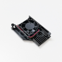 Dissipateur thermique noir Raspberry Pi 5 avec ventilateur de refroidissement en aluminium et plaquettes thermiques – Kit combiné dissipateur thermique et ventilateur en aluminium