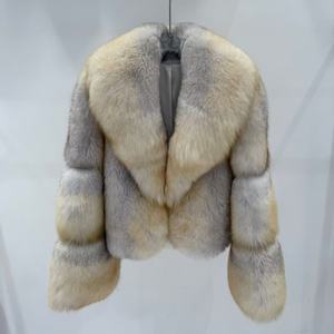 Expédition rapide, veste courte, fourrure de renard <span class=keywords><strong>imitation</strong></span> peau entière, tendance, pour femmes - Product Image 1