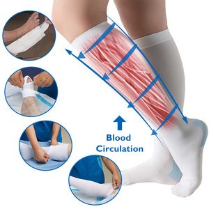 <span class=keywords><strong>Bas</strong></span> anti-embolie blanc à bout ouvert 13-18mmHg avec compression graduée et haut non restrictif pour les varices - Product Image 1