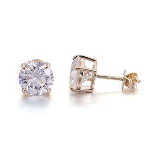Pendientes de Diamantes de 1-4 Quilates con 4 Puntas, Pendientes de Diamantes de Oro de 14k, Pendientes de Diamantes Creados en Laboratorio, Pendientes Minimalistas para Uso Diario - Product Image 2