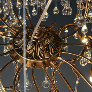 Handmade Modern Copper Brass & Crystal Chandelier Luxury Tree Branch Hanging <b>Lights</b> for Living Room Home Decor Pendant <b>Lights</b> - Product Image 6