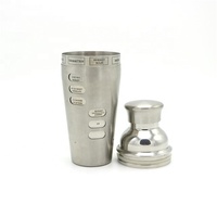 Vente en gros 3 pièces 24oz/750ml, mélange de barmen en argent Mojito Martini Bar Cobbler Cocktail Shaker avec recette sur le côté de la Rotation