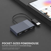 Adaptateur DP vers Triple |    Répartiteur HDTV 4K 60Hz pour 3 appareils |   Entrée d'alimentation USB-C 5V2A |   Convertisseur multi-écrans