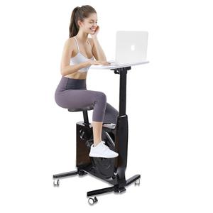 RUIBU 2023 vélo stationnaire pour bureau à domicile vélo d'appartement magnétique à 8 niveaux avec siège réglable et table de bureau - Product Image 1