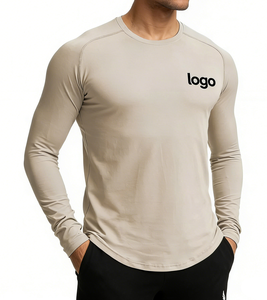 T-shirt de compression en maille respirante et extensible pour le sport et l'entraînement, avec impression sérigraphique personnalisée, respectueux de la peau, fabriqué en usine - Product Image 1