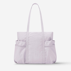 Portable Nylon Casual Tote Handbag Multiple Outer Pockets Zipper Cross-Body Strap Water-resistant Lightweight Large Capacity - Product Image 4